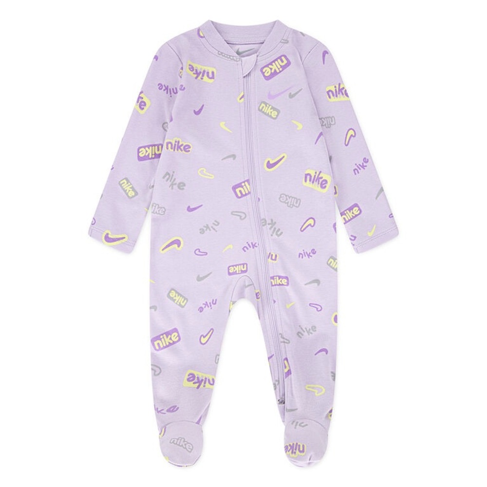 NWT Nike Lilac Logo-Print Footed One-Piece
